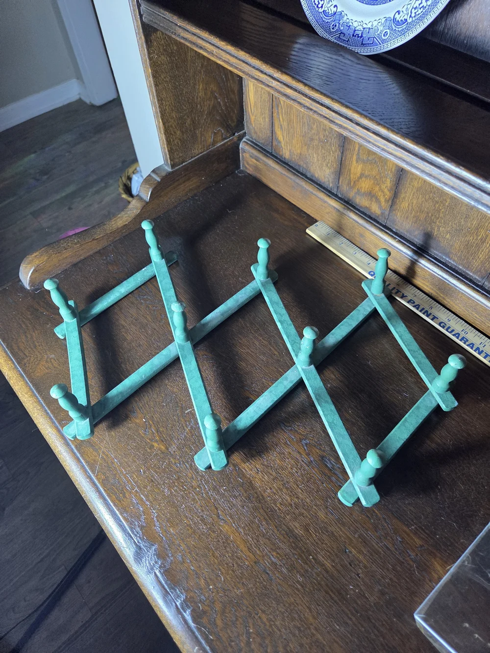 Vintage Turquoise Expandable Wall Hook Rack - Home Wall Decor